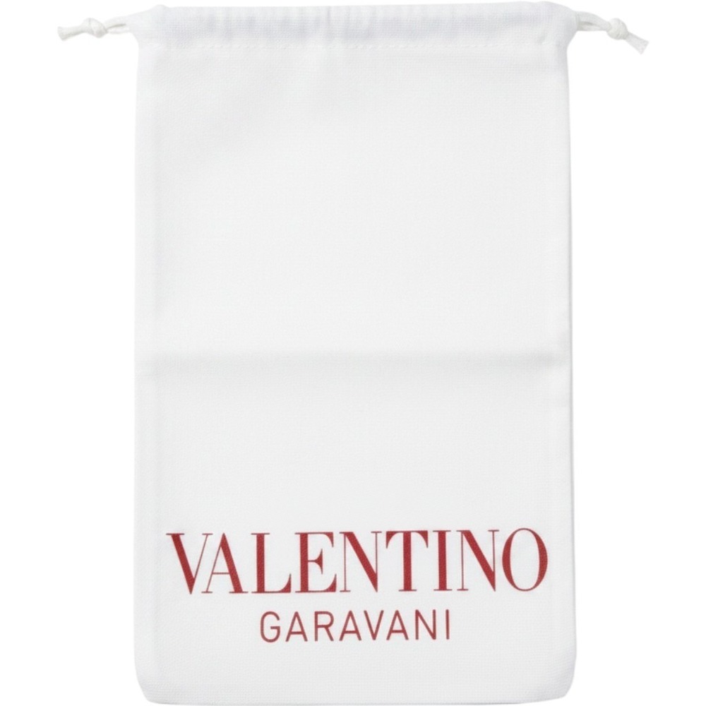 Valentino Garavani White Cotton Canvas Drawstring Dust Bag Red Logo 15x 8.5"